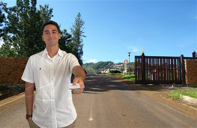 L'entrée du lotissement Pamatai Hills, dans les hauteurs de Faa'a